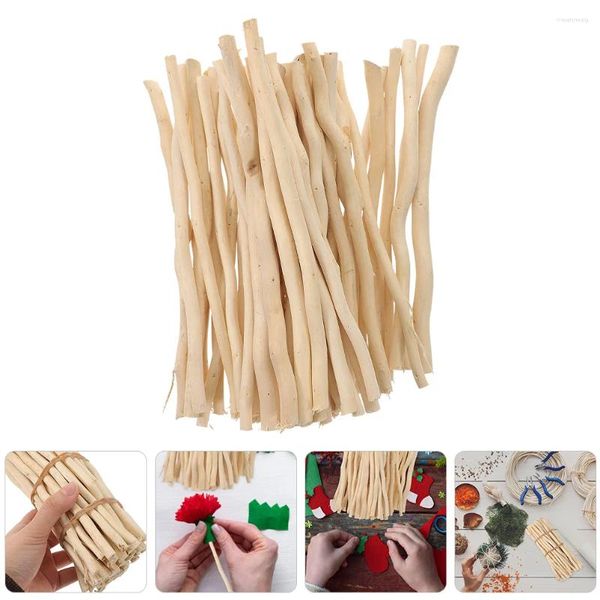 Fleurs décoratives 50pcs artisanat bois artisanat bâtons brindilles naturelles pour la fabrication artisanale