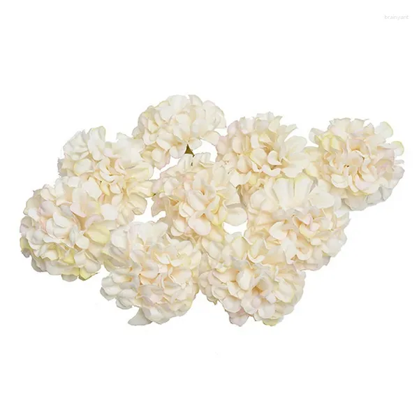 Fleurs décoratives 50pcs matériaux de fleurs faits à la main fausse tête d'hortensia européenne vintage mini chrysanthèmes bricolage bouquet cadeau pour mère