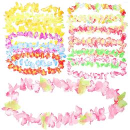 Fleurs décoratives 50pcs Hawaiian Leis luau First Supplies Dance Garland Fleur pour tropical (couleur assortie)