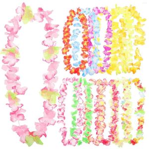 Flores decorativas 50 piezas PCS Hawaiian Luau Suministros de fiesta Flor de guirnalda para la guirnalda de baile para tropical (color variado) Navidad