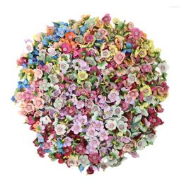 Flores decorativas de 50 piezas simulación mini margarra maran cabeza flor de bricolaje materiales hechos a mano bulbo de bombilla