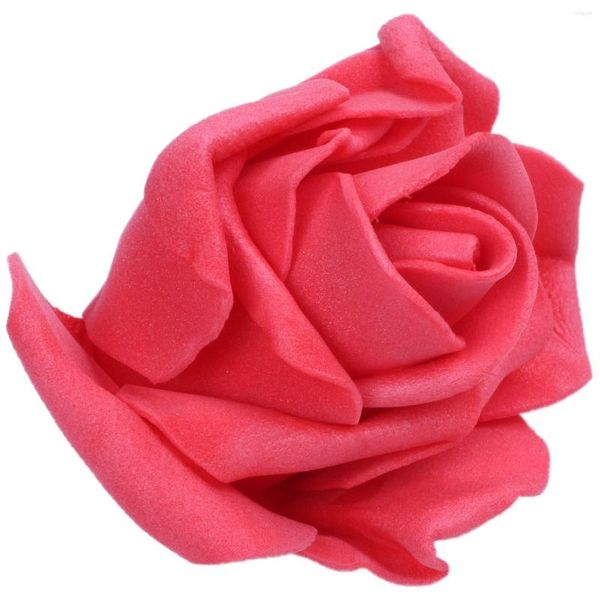 Flores decorativas 50x Rosas de espuma Flor artificial Boda Novia Ramo Fiesta Decoración DIY Rojo