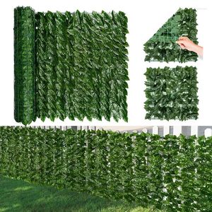 Fleurs décoratives 50x50/50x100cm Lierre artificiel Clôture de confidentialité Écran mural Vert Fausse feuille Plante Décoration pour la maison Jardin Décor extérieur