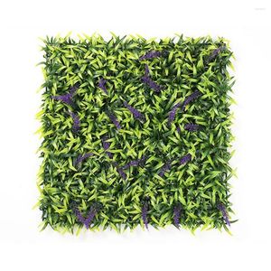 Fleurs décoratives 50x50cm gazon artificiel plante simulation gazon faux panneau mural de pelouse haie de buis décor de verdure clôture de confidentialité arrière-cour