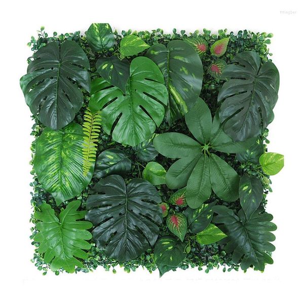 Flores decorativas 50X50CM pared verde Artificial paisaje hogar jardín jungla decoración Super plantas colgantes hierba verde paneles