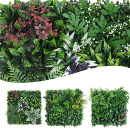 Fleurs décoratives 50x50cm Panneau de plante artificielle Panneau mural carré Green Gree Lawn DIY PLANTES DÉCORATION DES POURSE