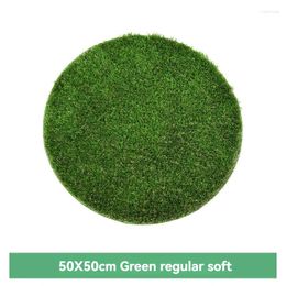 Fleurs décoratives 50x50cm herbe ronde pelouse artificiel simulation de simulation de compagnie de compagnie de compagnie en plastique en plastique