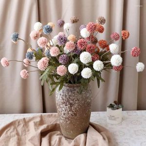 Fleurs décoratives 51 cm artificielles 5 têtes hortensia pissenlit bouquet pour table de fête arrangement floral maison mariage décoration de Noël