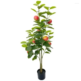 Decoratieve bloemen 51 inch nepplanten Kunstmatige appelboom Simulatie Plastic bladeren voor buitentuin Huis Woonkamer Feestdecoratie