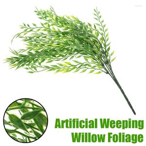 Fleurs décoratives 52 cm saule pleureur artificiel vert fleur de vigne fausse plante feuilles de lierre décor bricolage bandeaux fournitures de fête de mariage
