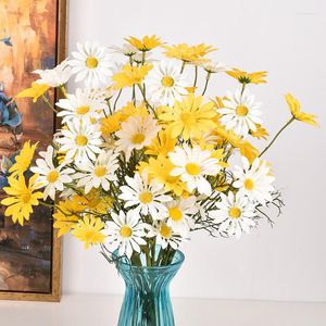 Decoratieve bloemen 52 cm Valentijnsdag Gift Hoogwaardige witte madeliefje Niet-geweven stoffen Flower Bouquet Artificial Wedding Party Accessoires