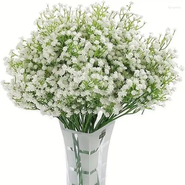 Fleurs décoratives 52 cm blanc mariage artificiel bricolage bouquet floral décoration arrangement bébé en plastique souffle fausse fleur décor à la maison