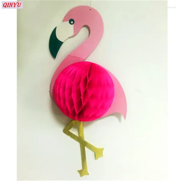 Fleurs décoratives 54cm 27cm Papier créatif Pink Flamingo Beehive Ball Festival Event Home Party Decoration Supplies 5ZMM217