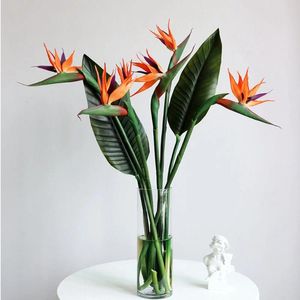 Fleurs décoratives 55/82 cm hydratant paradis oiseau fleur artificielle luxe maison salon décoration Simulation Strelitzia Reginae