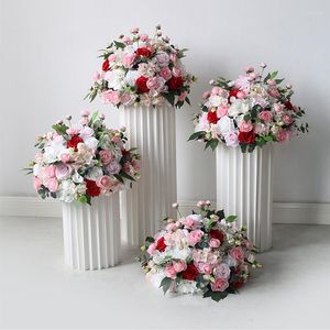 Decoratieve bloemen 55 cm kunstmatige bloembal bruiloft banket tafel centrum geometrische plank podium display rij