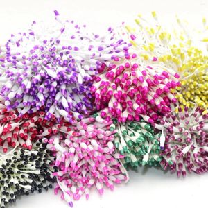 Fleurs décoratives 560 Double couleur artificielle à fleurs artificielles étamines Pistil Coton String pour le mariage