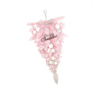 Decoratieve Bloemen 57cm Roze Kerst Ondersteboven Boom Decoratie Ornament Hangende Krans Voor Kerst Feestartikelen Veelzijdig Duurzaam