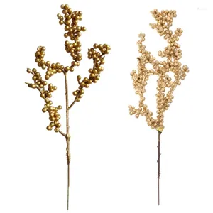Fleurs décoratives 587C, tiges artificielles, Branches de baies de noël pour décorations de couronne d'arbre, artisanat, Festival de printemps