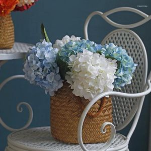 Fleurs décoratives 5pc Big Hortenseas printemps artificiel de soie de fleur de mariage décor de mariage hydrangea bouquet à la maison arrangement de table de fête po accessoires