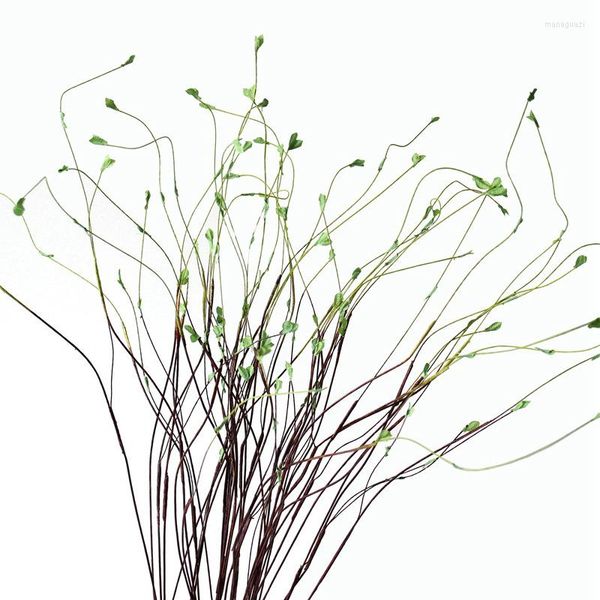 Fleurs décoratives 5Pc Simulation Plante Avec Feuille Dragon Willow Branches Mortes Artificielles Fête De Mariage Décor À La Maison Fleur Artistique