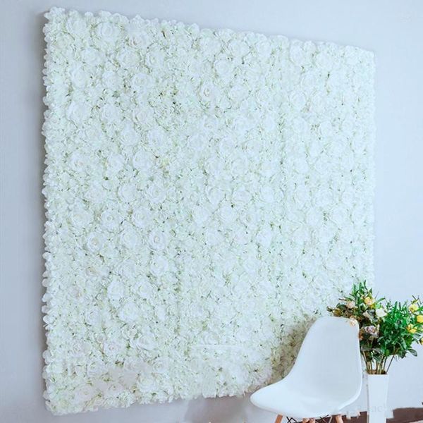 Fleurs décoratives 5pc simulation rose Tracery Mur Fond de mariage Plantes Plantes Home Stéréo Ligne de fleurs de soie Artisanat