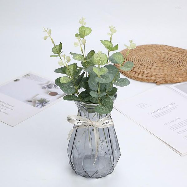 Fleurs décoratives 5PCS-10PCSS Eucalyptus Rayonne Fleur Mariage El Conférence Table De Noël Décor À La Maison Forêt Style Haute Qualité DIY