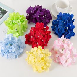 Fleurs décoratives 5pcs 15 cm Hortensia artificiel tête de fleur diy mariage arc fond mur de maison de jardin décoration fausse flres