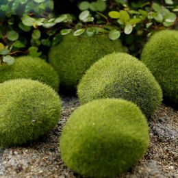 Flores decorativas 5 piezas 4 tamaños de piedra falsa musgo rocas de musgo decoración del hogar planta decoración de bricolaje para jardín y manejo de verde