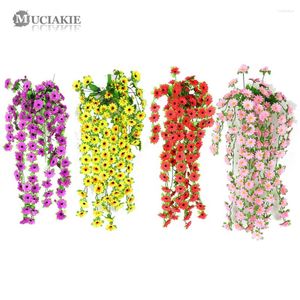 Fleurs décoratives 5pcs 75 cm de long décoration suspendue de petite simulation artificielle SILLOVES SILK POUR MUR VERTICAL GARLAND MARIDE