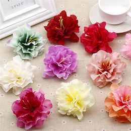 Fleurs décoratives 5 PCS 7 cm Artificielle Pivoine Fleur Tête DIY Guirlande De Mariée Guirlande De Mariage Décoration De Voiture Fête D'anniversaire Cadeau Boîte Décor