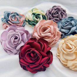 Fleurs décoratives 5 pièces 8CM, Rose artificielle en Satin, tissu bouclé pour vêtements, décoration de robe, décoration de mariage Boutique à faire soi-même