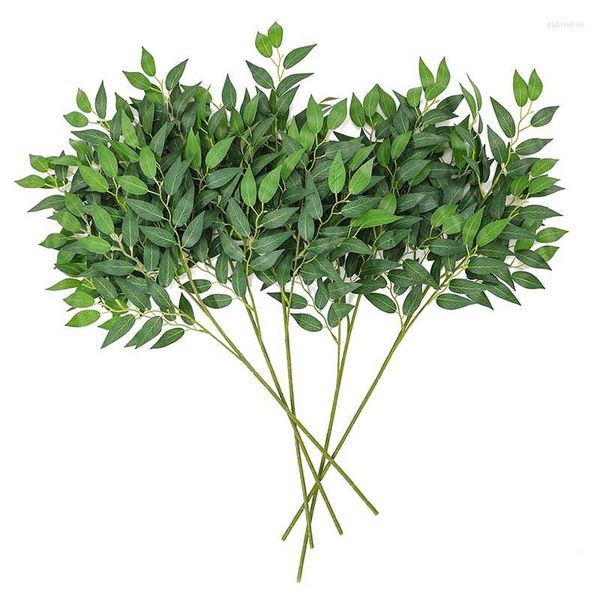 Fleurs décoratives 5pcs tiges de verdure artificielles décor fausses branches feuilles pour arc de mariage bouquet de remplissage centres de table maison