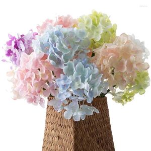 Fleurs décoratives 5 pièces hortensia artificielle en soie Bouquet de mariée mariage maison année décoration accessoires plantes Arrangement