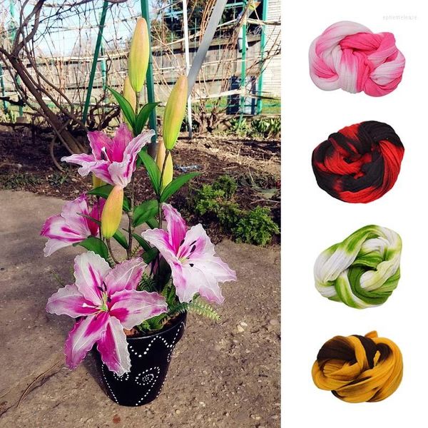 Flores decorativas 5 uds mezcla de colores medias de nailon Material de flores Ronde accesorio extensible hecho a mano boda hogar DIY