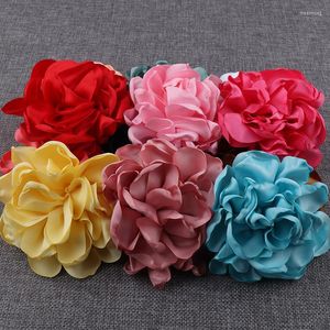 Decoratieve bloemen 5 -stks krullen 9 cm mode haaraccessoires diy accessoire boetiek bruiloft decoratie bloem geen haarclip boog