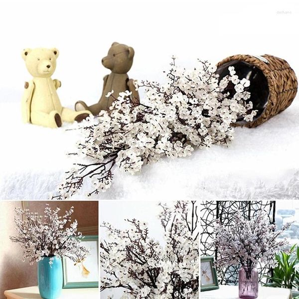 Fleurs décoratives 5pcs Diy Branche de tige longue artificielle 50 cm Bouquets bébé souffle Cherry Blossoms Decor Home