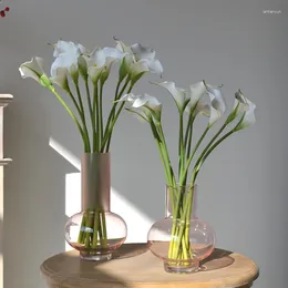 Fleurs décoratives 5pcs Grands Calla Lily Artificiel Wedding Decor Bouquet Bouquet Fake réaliste Callas Accessoires de décoration de maison
