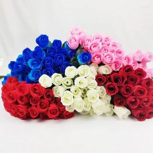 Decoratieve bloemen 5 -stcs levensechte bruiloftdecoratie benodigdheden zijden rozenboeket vaas niet inbegrepen nep kunstmatige bloem realistisch