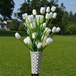 Fleurs décoratives 5 pcs/lot 105 cm tulipes artificielles fausse soie Flores Artificiales Para Decora longue tulipe de sol pour les décorations de mariage