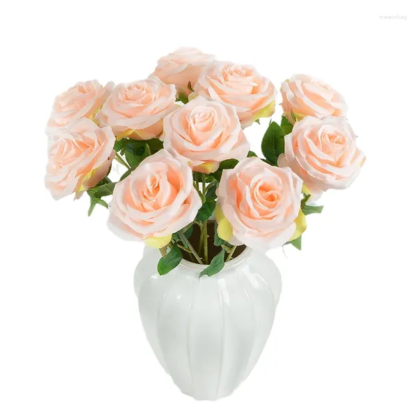 Fleurs décoratives 5 pièces/lot, tissu en soie, Rose française, Simulation de fleurs, décoration de mariage, maison, Arrangement de Vase artificiel