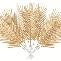 Fleurs décoratives 5pcs / pack 53 cm / 20,8 pouces artificielles dorées Golden Palm - parfait pour les décorations tropicales toute occasion!