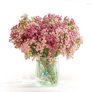 Decoratieve bloemen 5 stks Plastic latex grote gypsophila hand feel touch kunstmatige woning decoratie bruiloft nep boeket bloemen arrangement