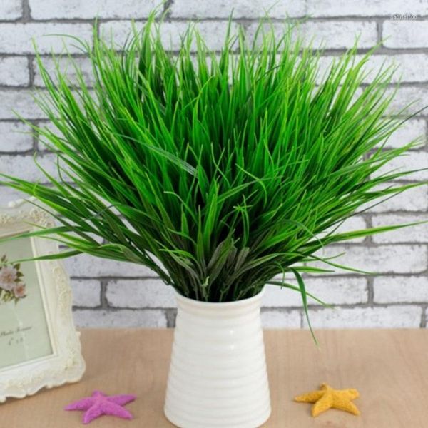 Fleurs décoratives 5 pièces/ensemble herbe artificielle plante pliable faux pour la décoration de bureau à domicile