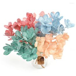 Fleurs décoratives 5pcs / Set Five Leaf Clover Plastique Plantes Artificielles Brooch Broch Craft Scrapbooking Accessoires