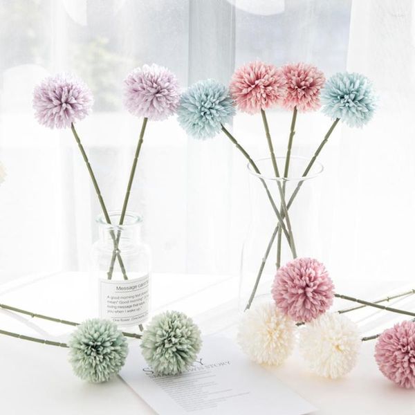 Fleurs décoratives 5 pièces Pompon d'hortensia en soie pour la décoration intérieure Scrapbooking mariage couronnes de noël accessoires de mariée liquidation artificielle