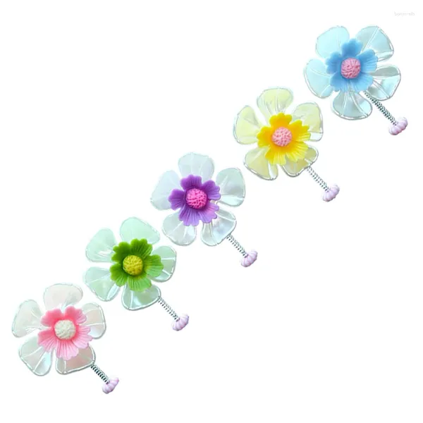 Fleurs décoratives 5pcs Simulation ornes de fleurs décor de la voiture de printemps de bobine pour tableau de bord