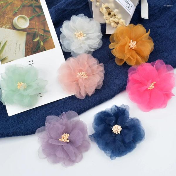 Fleurs décoratives 5pcs Soft Mariffon Artificiel DIY Couture pour artisanat Rose Florle Fleulle Travail Mariage Accessoires de décoration de maison