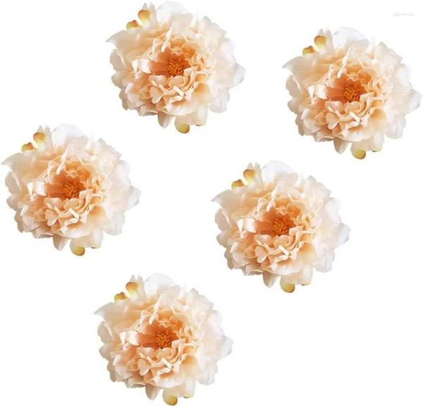 Fleurs décoratives 5pcs Vintage Peony Heads de fleurs artificielles Silk Perfectionne pour la maison de mariage Scènes Parties Décorations