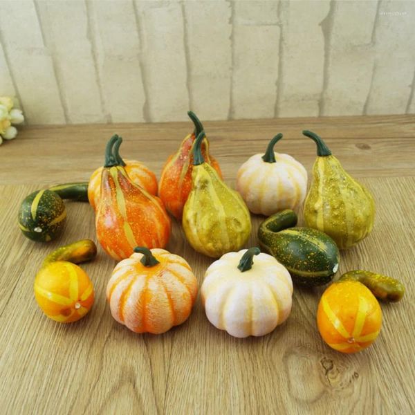 Fleurs décoratives 6/12pcs / set simulation Pumpkin Golden Autumn Harvest accessoires Halloween Drive artisanal artisanal artificiel