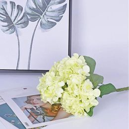 Fleurs décoratives 6 grosses têtes d'hortensias artificielles bouquet de mariée bouquet d'hortensia en soie pour la fête de mariage qui illumine faux en vrac